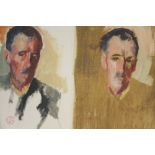 PATRICK LAMBERT LARKING (1907-1981). Two portrait studies in one frame of the same man, studio stamp