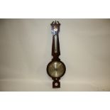 A 19TH CENTURY MAHOGANY CASED ANEROID BAROMETER, makers marks for Stephenson of Warminster, H 110