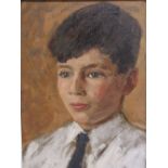 STEPHEN CROWTHER. Head and shoulder portrait study of a young boy, signed and dated 1959 lower left,