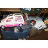 A QUANTITY OF ASSORTED CHILDREN'S TOYS AND GAMES TO INCLUDE A BARBIE CAR