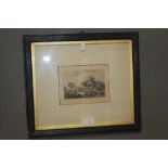 A FRAMED AND GLAZED ETCHING