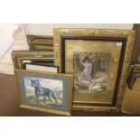 A QUANTITY OF ASSORTED PICTURES AND PRINTS TO INCLUDE GILT FRAMED EXAMPLES