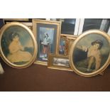 A QUANTITY OF ASSORTED PRINTS TO INCLUDE OVAL FRAMED EXAMPLES