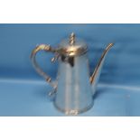 A HALLMARKED SILVER COFFEE POT