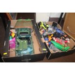 TWO TRAYS OF CHILDREN'S TOYS TO INCLUDE ACTION MAN