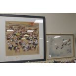 A PAIR OF LARGE ORIENTAL WATERCOLOURS