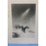 A MOUNTED ENGRAVING TITLED 'BLINDING DRIFTS' AFTER JOSEPH FARQUHARSON