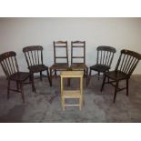 A SELECTION OF SIX CHAIRS + ONE STEP