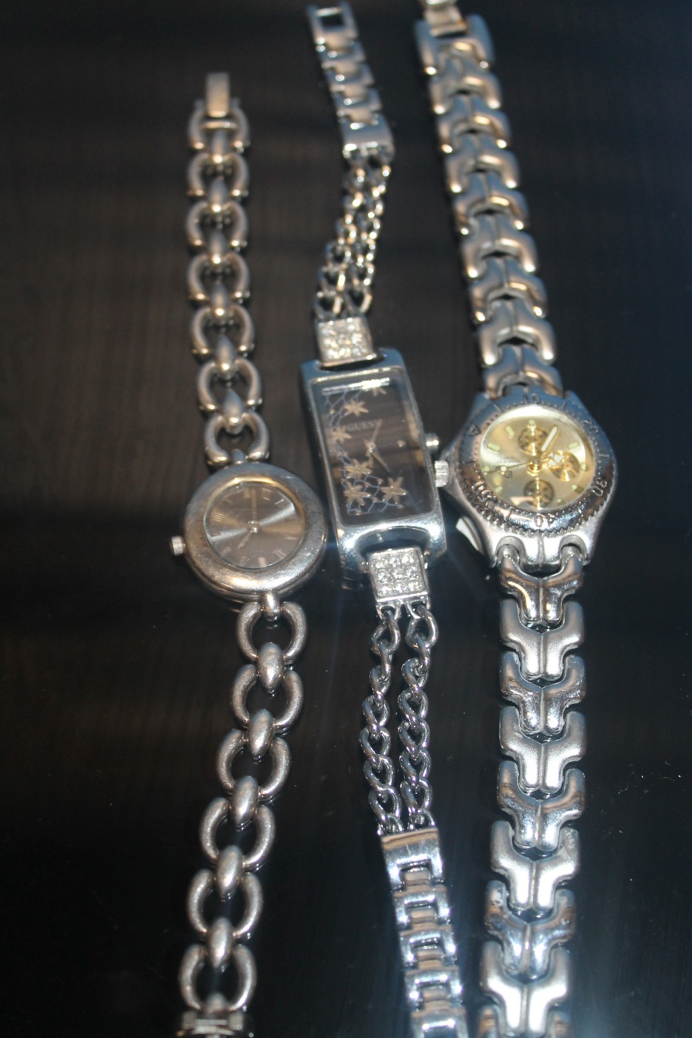 A SILVER LADIES WATCH TOGETHER WITH TWO OTHERS