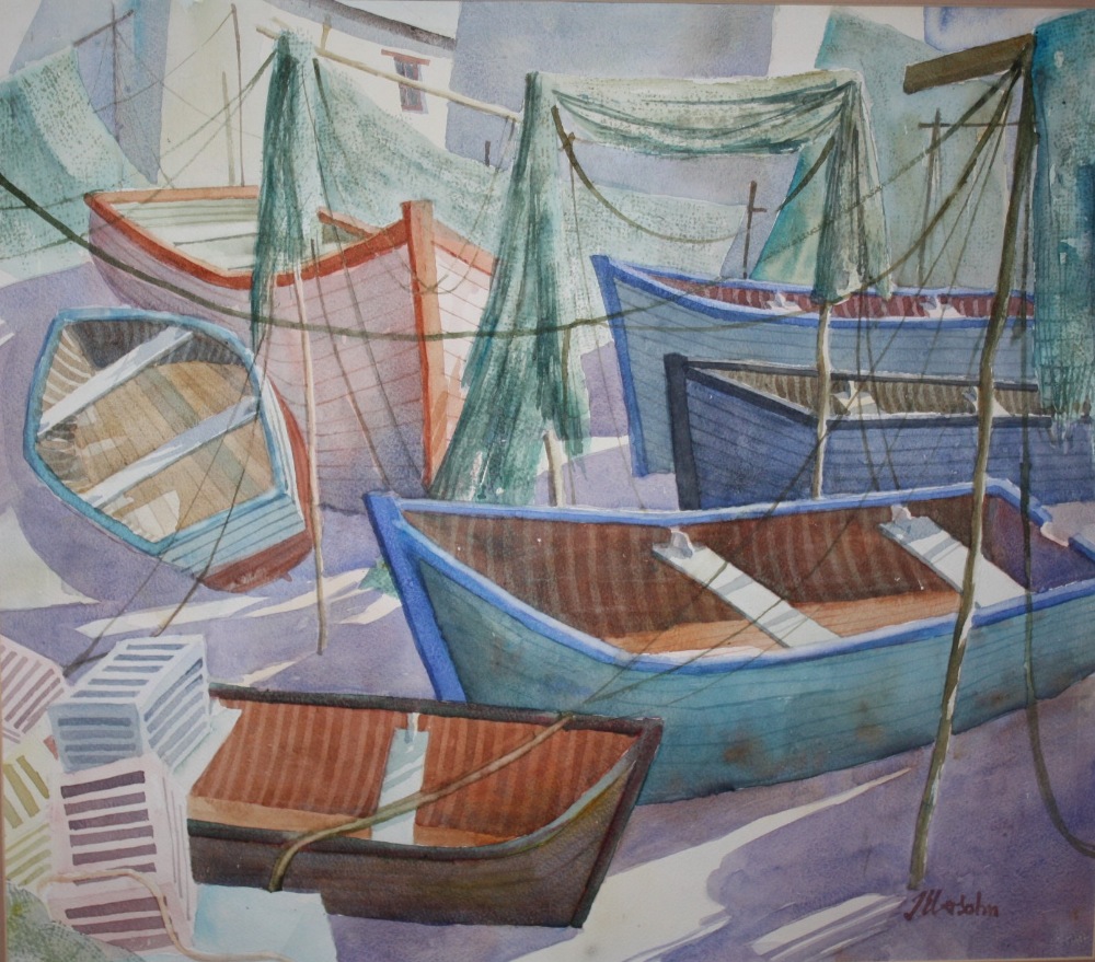 JOE EVERSOHN - SOUTH AFRICAN (XXI). 'Cape Town Harbour', signed lower right, watercolour, framed,