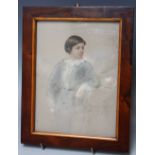 M.R.B. Portrait study of a young boy, signed with initials and dated 1875 lower right, watercolour