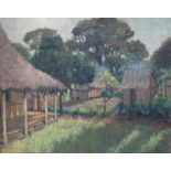 GEORGE ABEL CHALON. Impressionist study of an African village, signed and dated 1942 lower left, oil