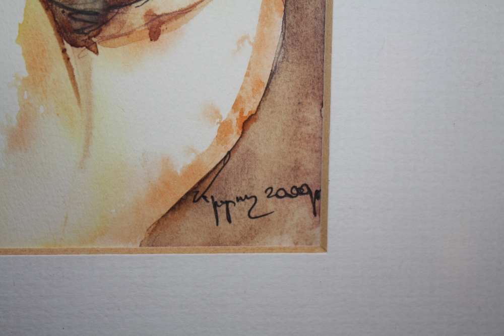 CZECH SCHOOL (XXI). Four female nude studies, watercolours, gilt framed and glazed, 22.5 x 12 cm ( - Image 3 of 3