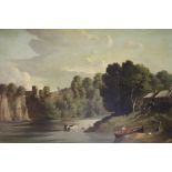 NORA LORIMER ROME (1904-1997). 'The River Wye at Chepstow' with boats and figures, see label