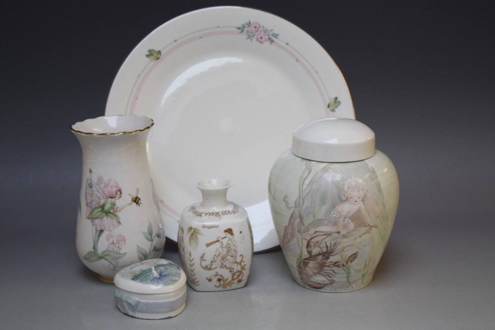 A COLLECTION OF HAND PAINTED FAIRY THEMED CERAMICS, to include signed examples by M.N. Bentley -