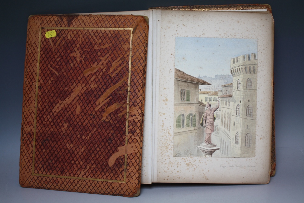 CHARLES J. SHORE (XIX). British school, an album of mainly watercolour sketches of Italy, Scotland