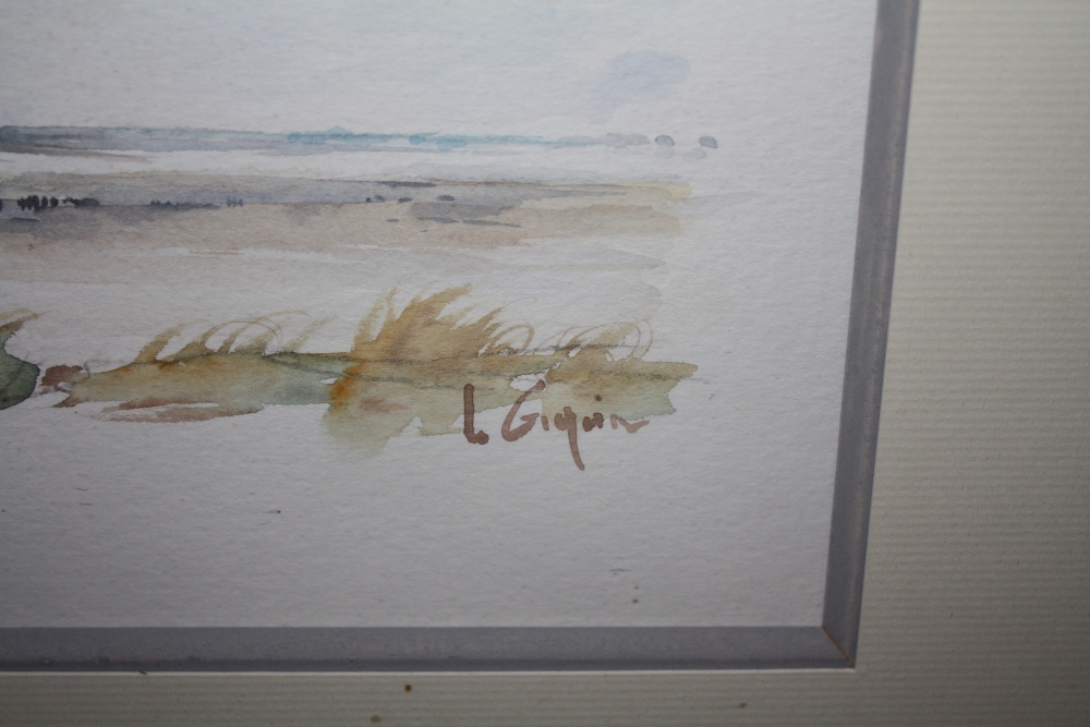 YVES LE GIGAN (XX). French coastal landscape, signed lower right, watercolour, framed and glazed, 30 - Image 2 of 3