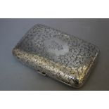 A HALLMARKED SILVER CIGAR CASE BY MATTHEW JOHN JESSOP - LONDON 1894, approx weight 151g, H 11.5 cm