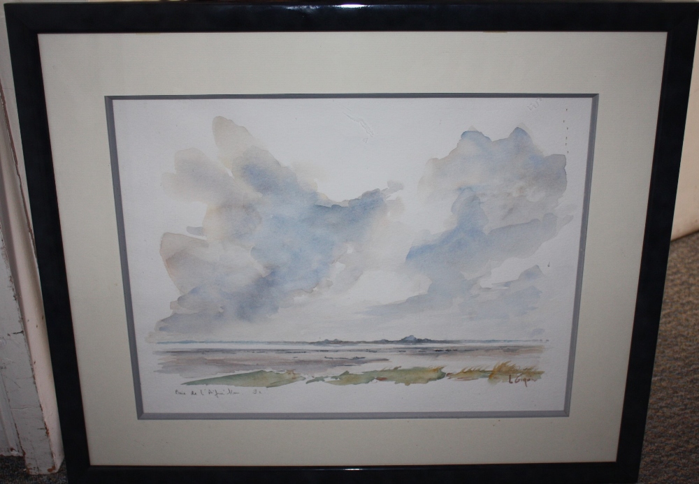 YVES LE GIGAN (XX). French coastal landscape, signed lower right, watercolour, framed and glazed, 30 - Image 3 of 3
