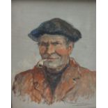CIRCLE OF ROBERT LAROCHE (XX). French school, impressionist study of a man smoking a pipe, bears