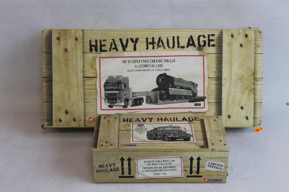 A BOXED CORGI HEAVY HAULAGE DAF XF SUPER SPACE CAB KING TRAILER with Flying Scotsman "Locomotive" (