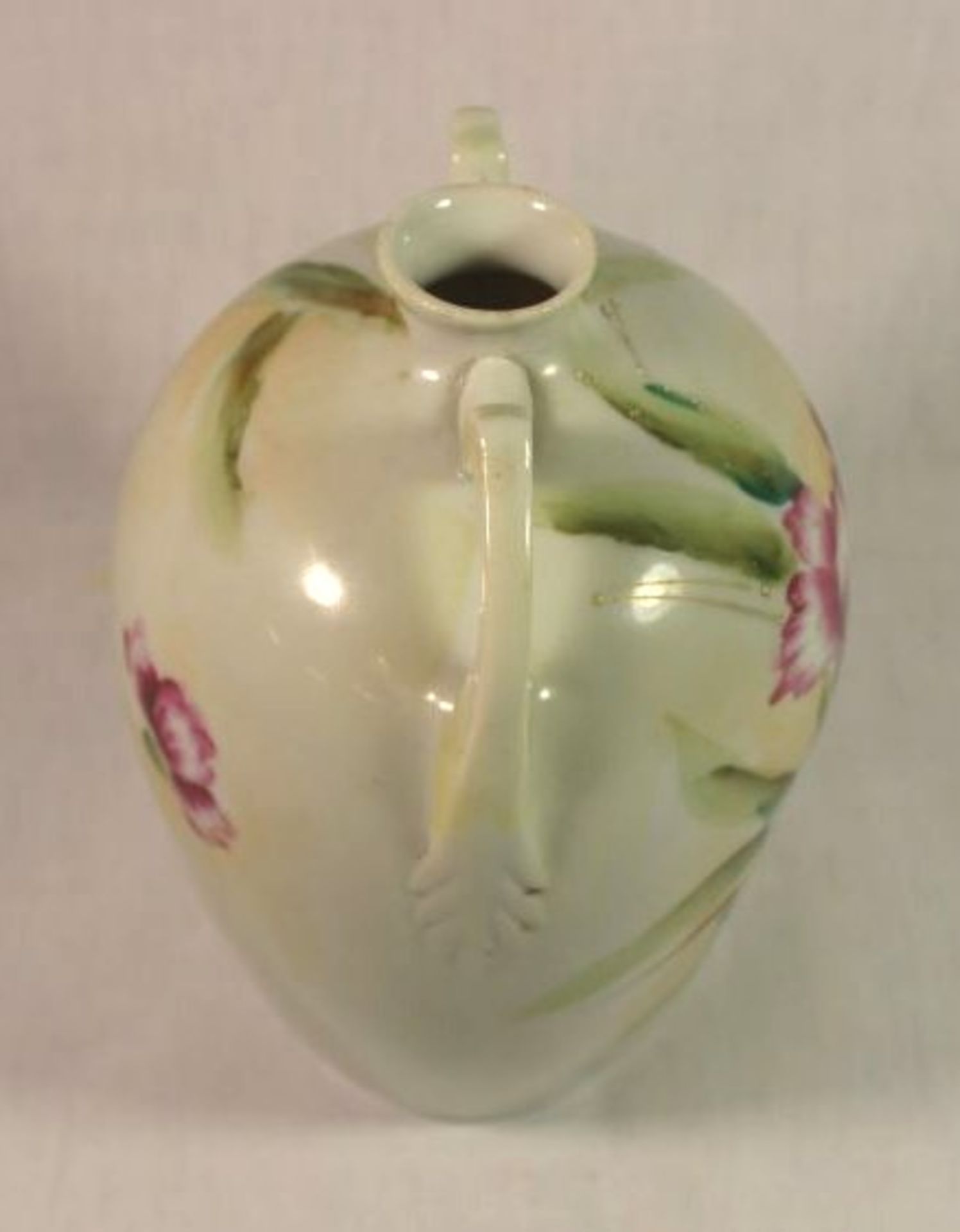 Jugendstil-Vase, handbemalt, "Nippon" Japan, berieben, H-21cm. - Bild 3 aus 4