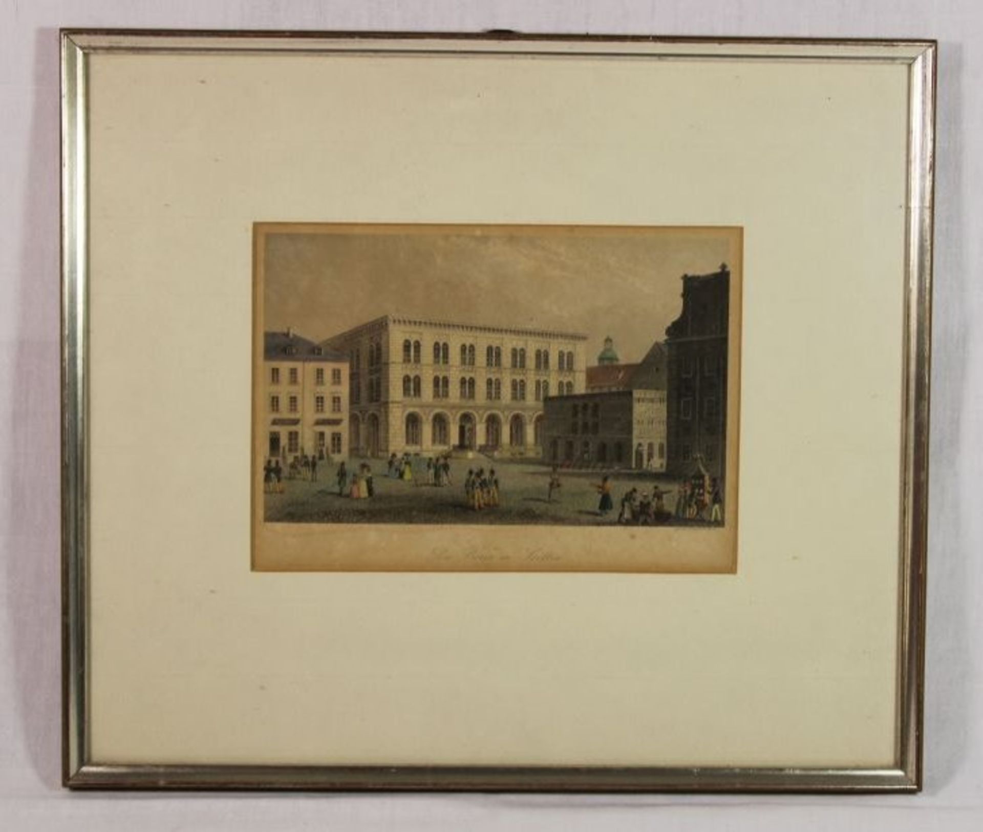 Ansichtenstich "Die Börse in Stettin", ger./Glas, 26 x 31cm. - Bild 3 aus 3