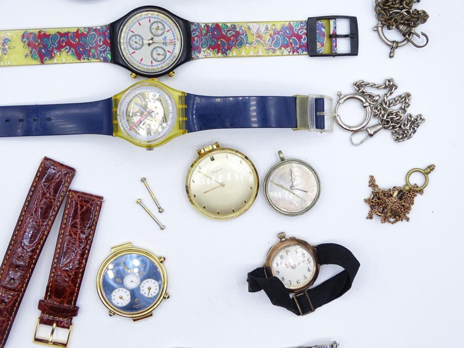 Konvolut Armbanden,Taschenuhren und Uhrenketten,u.A.Raymond Weil - Bild 4 aus 7