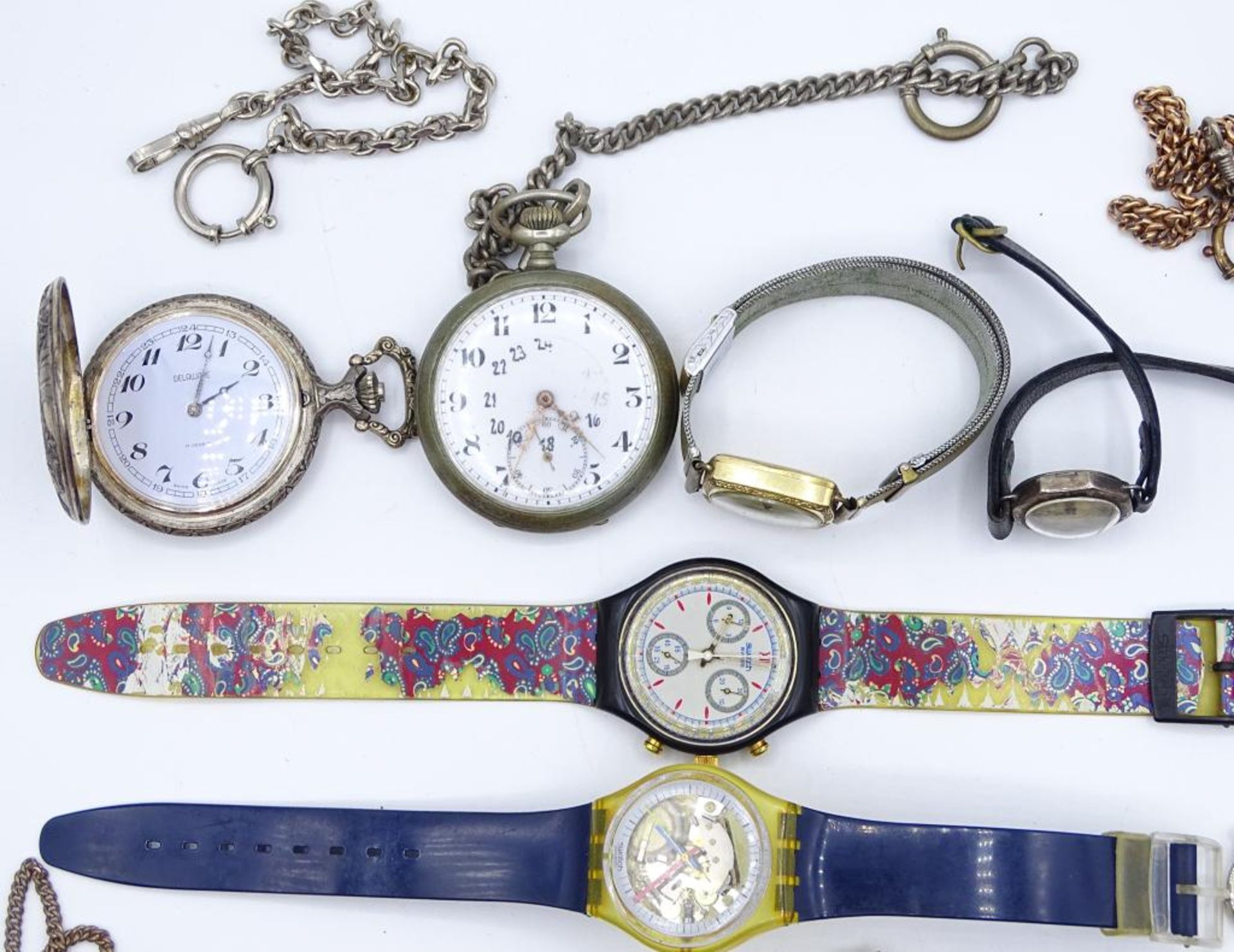 Konvolut Armbanden,Taschenuhren und Uhrenketten,u.A.Raymond Weil - Bild 2 aus 7