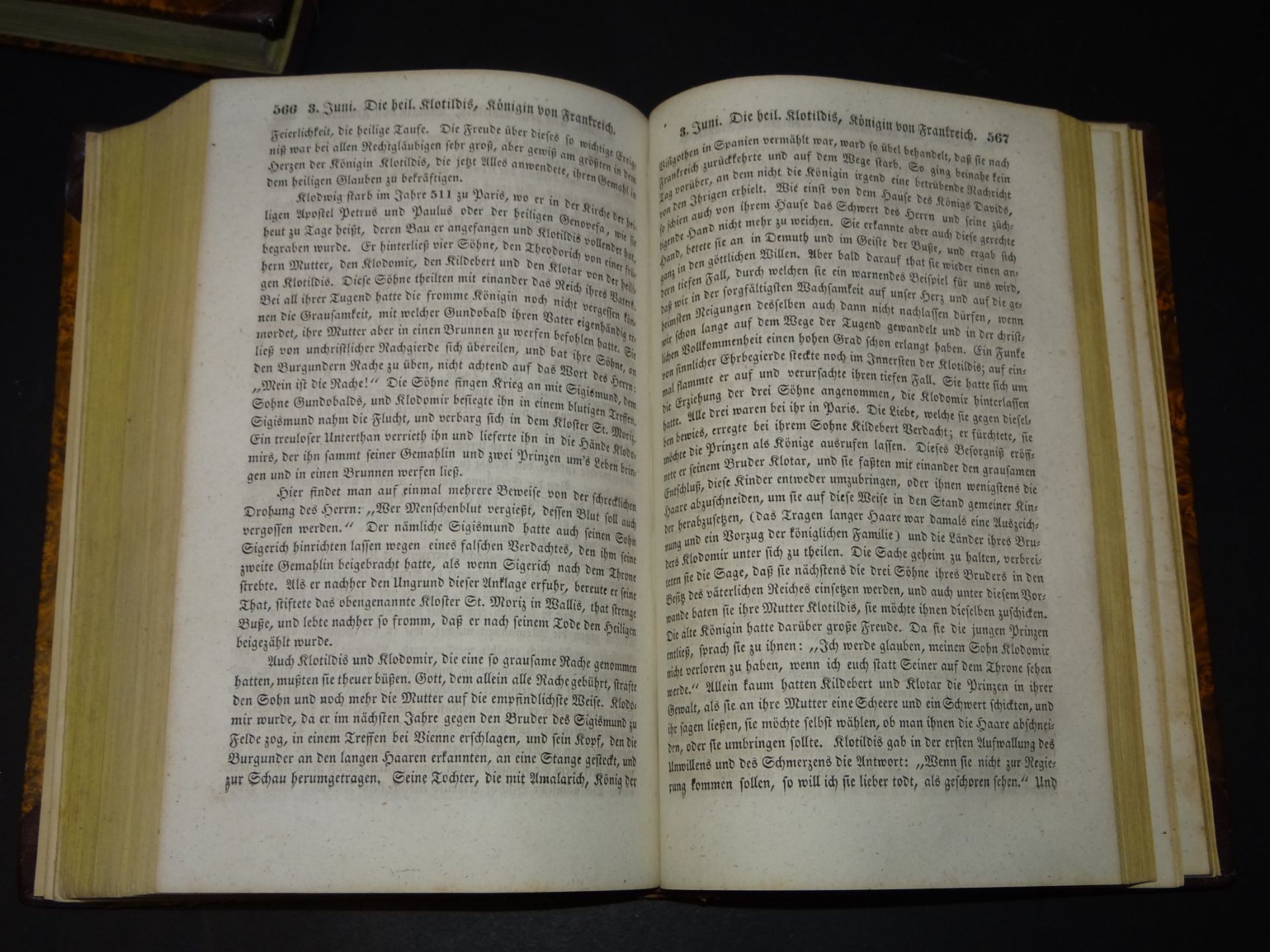 "Leben und Thaten der Heiligen" Augsburg 1840, Legenden-Sammlung, 4 Bde Nr. 1 bis 4,Halbleder, etwas - Bild 6 aus 12