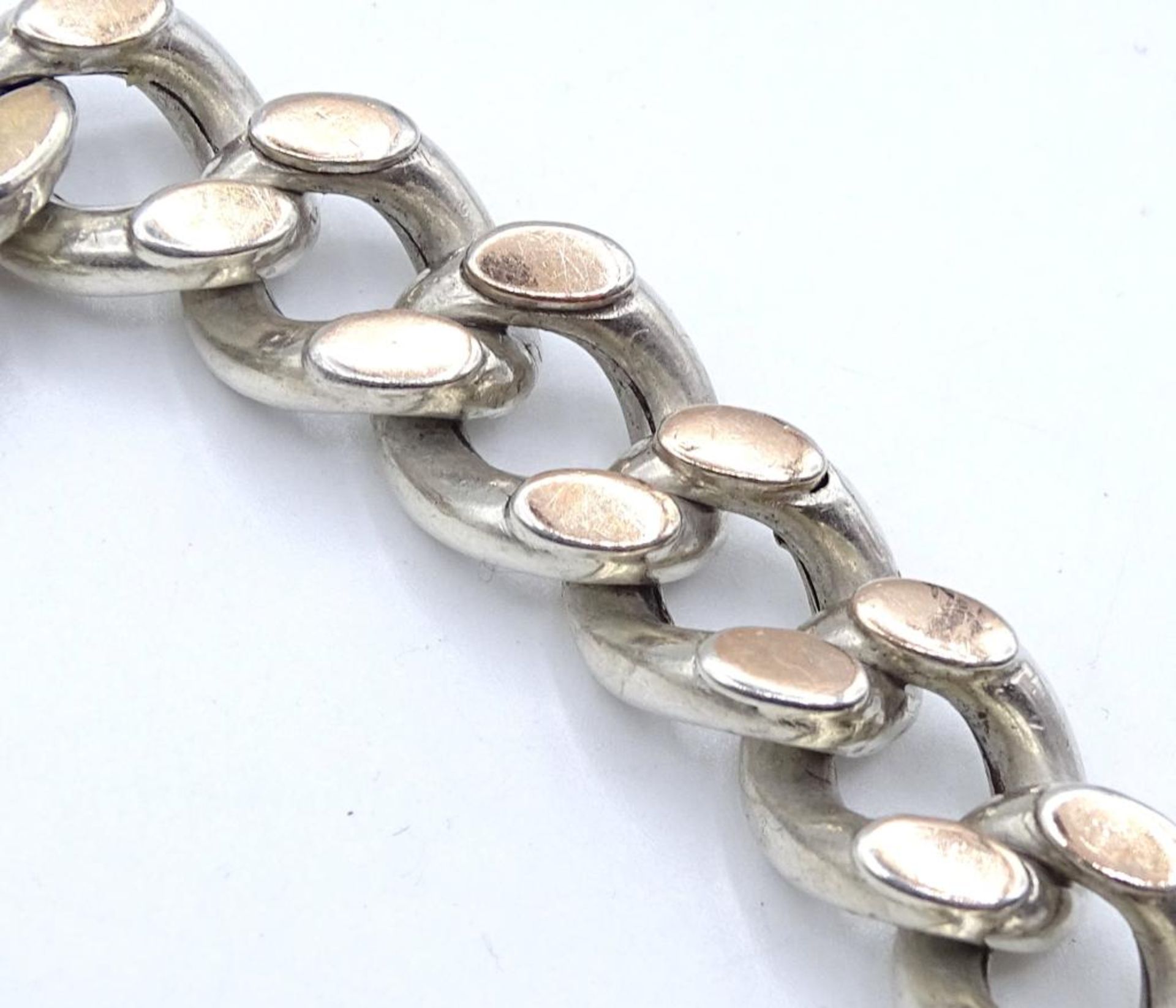 800er Silber Armband, tw.vergoldet,ca.L- 20cm, b-10mm, 19,9gr. - Bild 2 aus 4