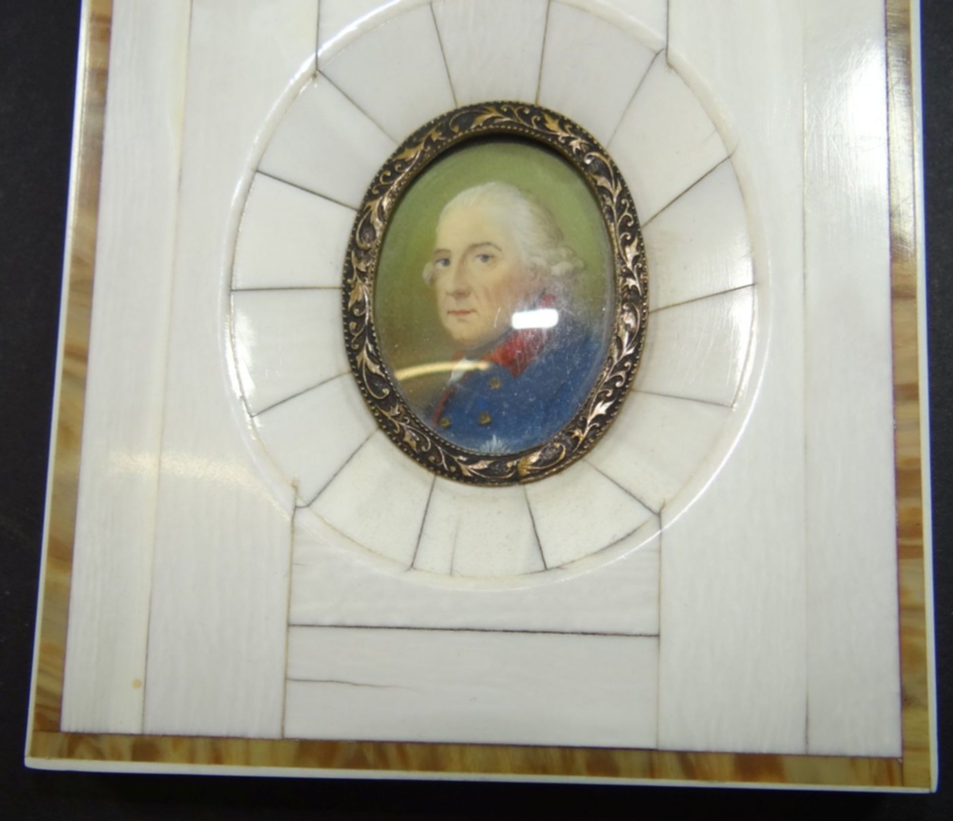 Miniatur-Portrait "Friedrich der Grosse", 10x9 cm - Image 2 of 4