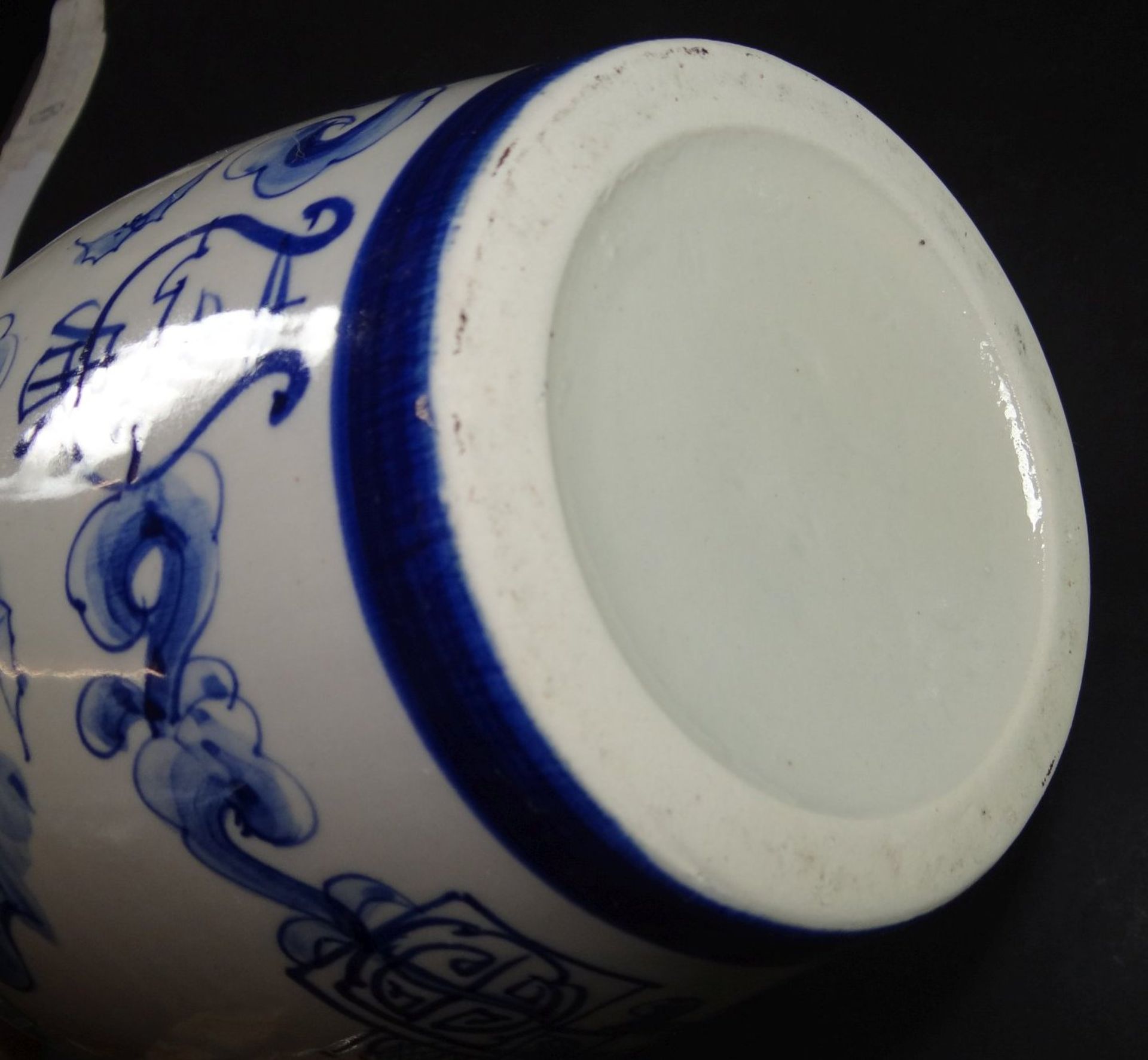 Vase, Blaumalerei, wohl China, H-28 cm - Bild 3 aus 3