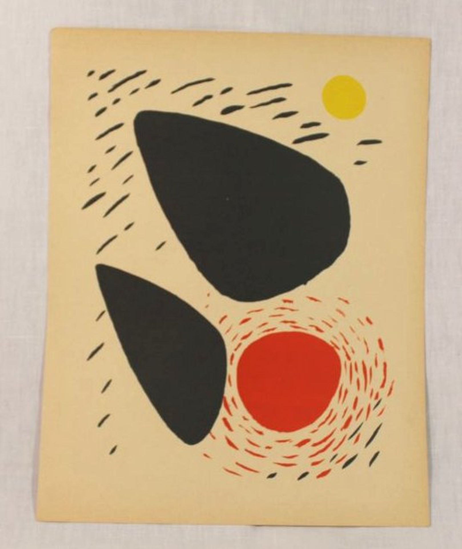 Alexander CALDER (1898-1976), Lithographie, ungerahmt, verso von fremder Hand beschriftet, BG 31,5 x