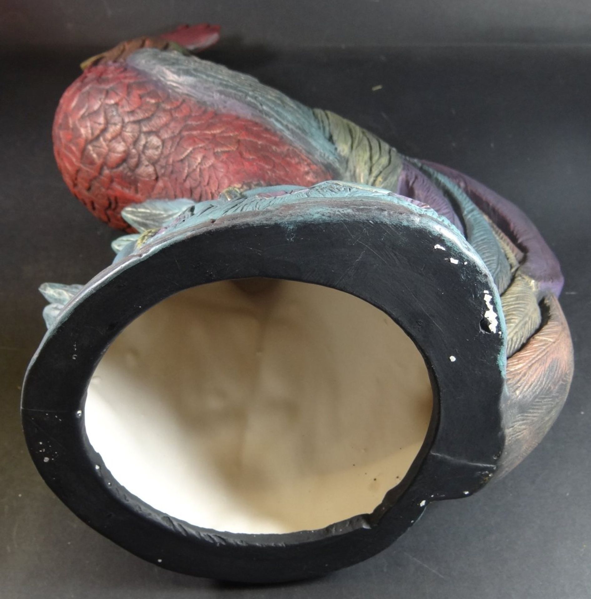 grosser Keramik-Hahn, bunt bemalt, H-36 cm, - Bild 4 aus 4