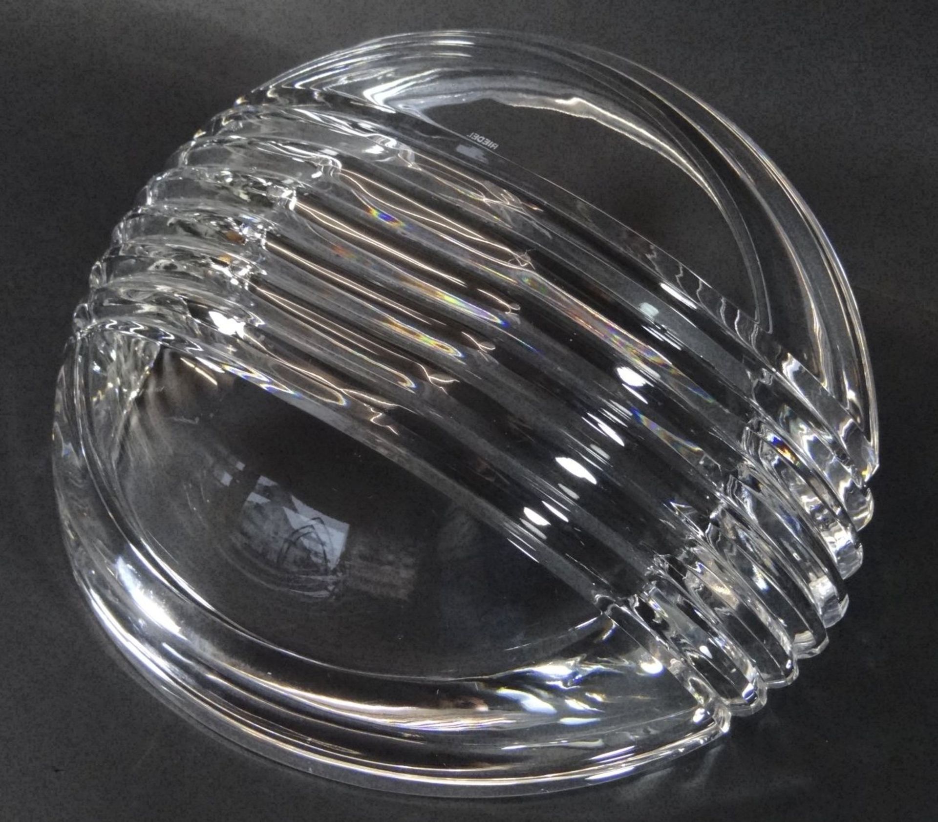 ovale Kristallschale "Riedel", H-12 cm, 24x22 cm - Image 3 of 4