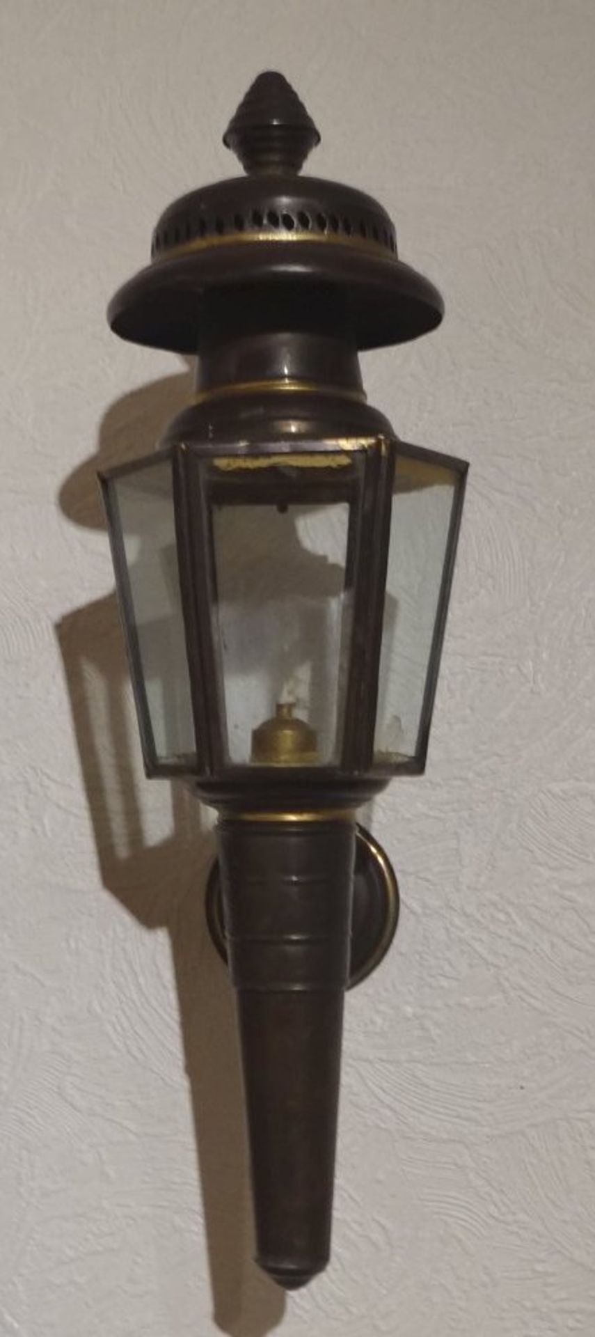 Paar kl. Kutschenlampen, Messing, H-37 cm