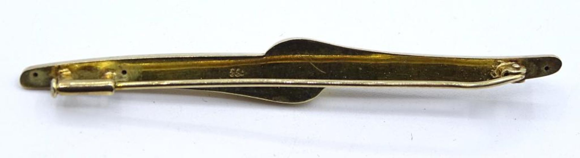 333er GG Brosche mit einer Perle,L- 6,0cm, 2,24gr. - Bild 3 aus 3