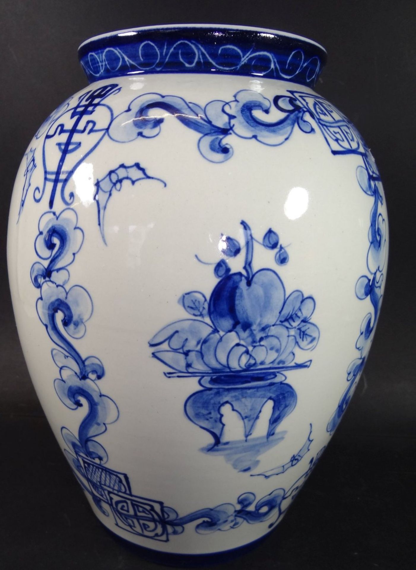Vase, Blaumalerei, wohl China, H-28 cm - Bild 2 aus 3