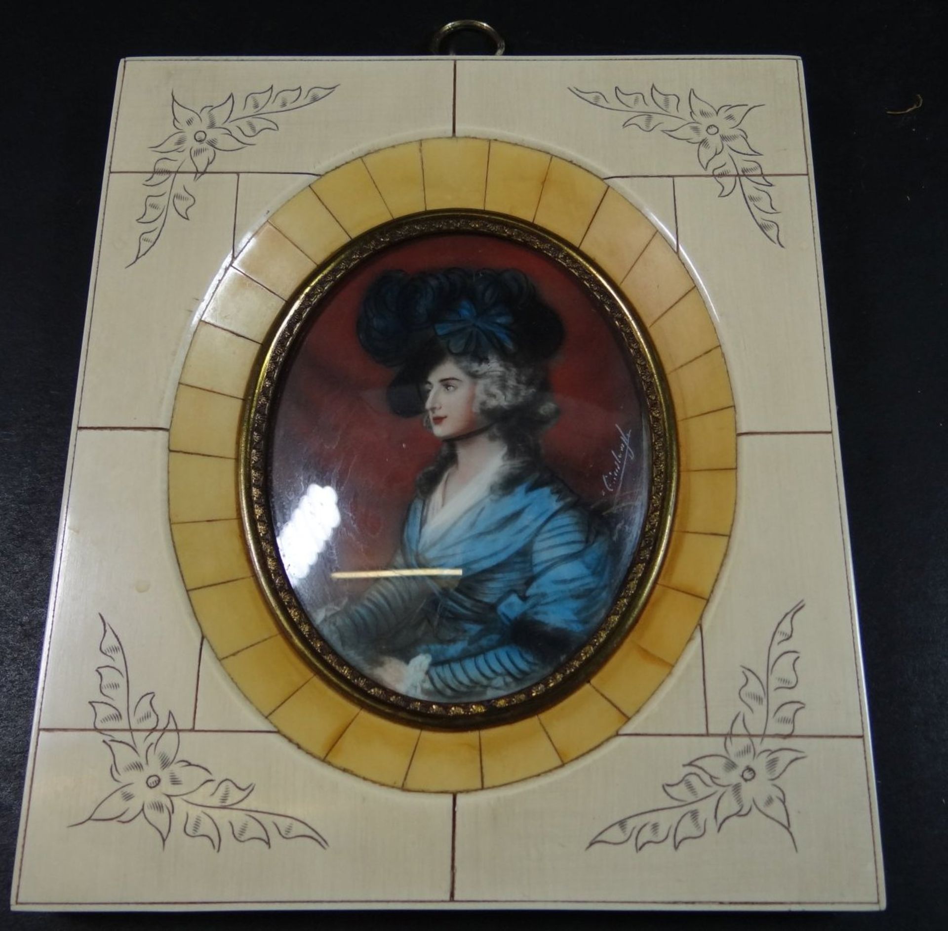Miniatur-Portrait der Miss Sarah Siddons, 14x12 cm