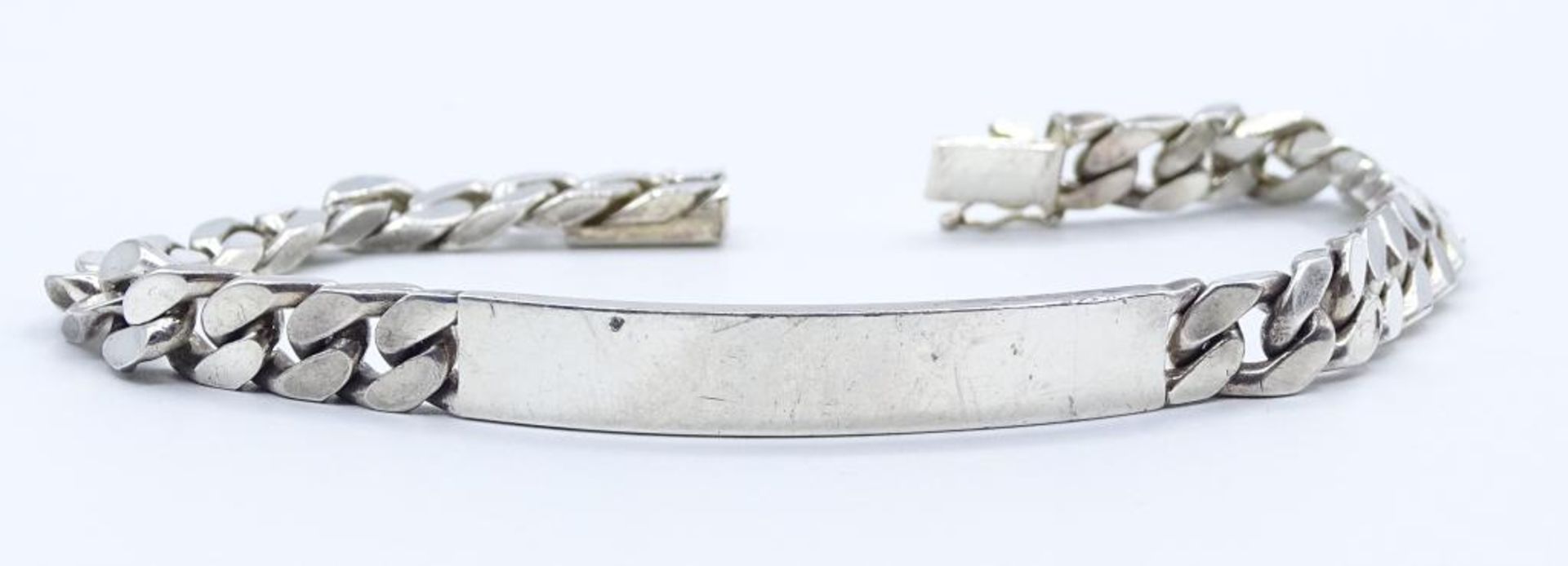 925er Sterling Silber Herren Armband,sog.Panzerarmband,mit Gravurplatte (ungraviert)L- 22cm, b-7,