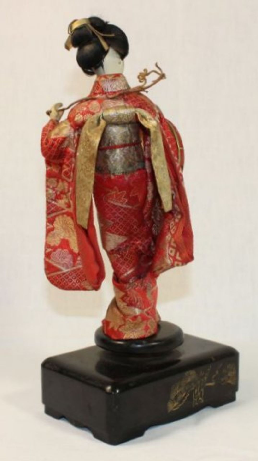 Spieluhr, Japan, drehnde Geisha-Puppe, wohl Anf. 20. Jhd., guter Zustand, Werk läuft, H-30cm - Bild 3 aus 3