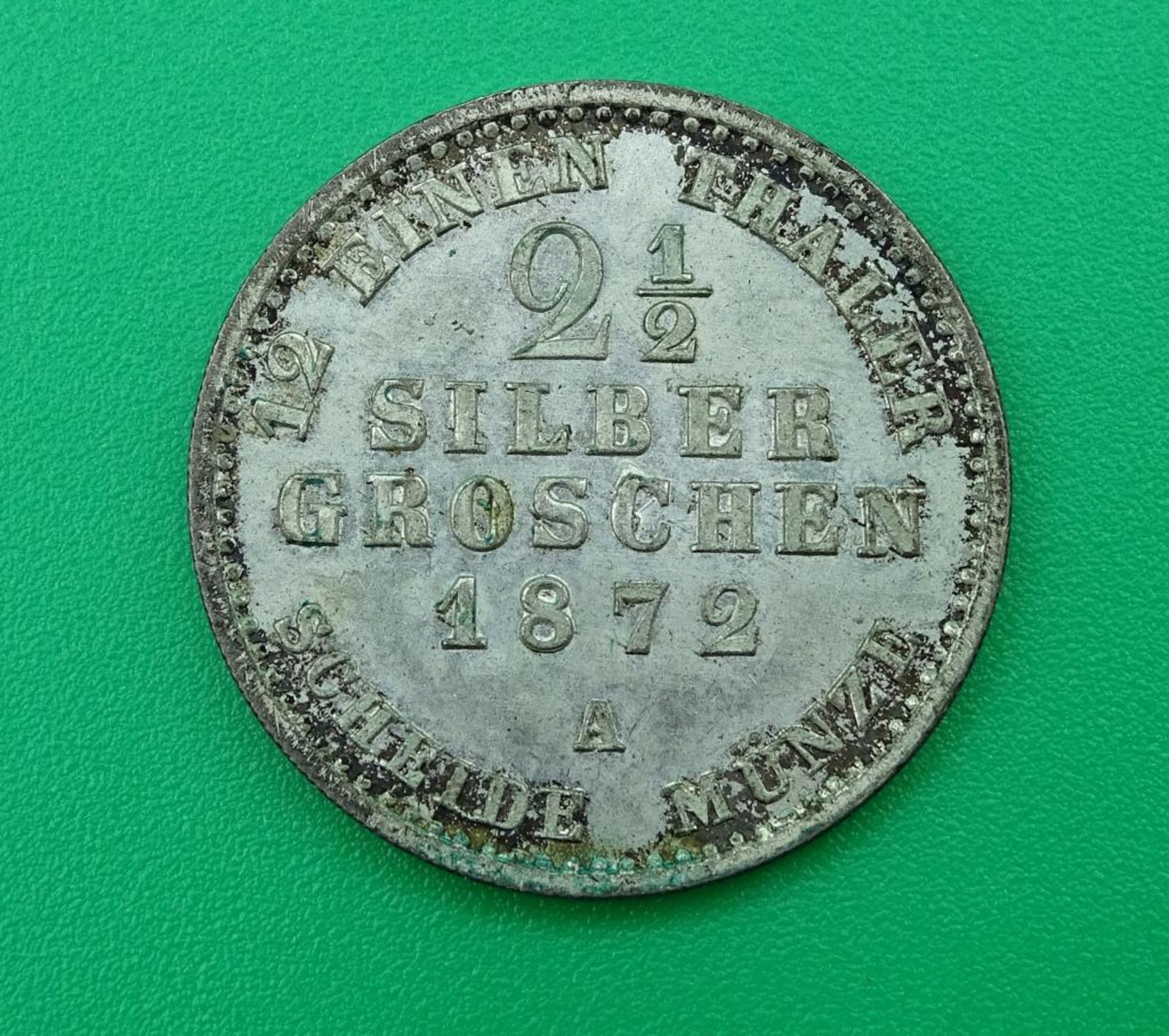 2 1/2 Silber Groschen,1872 A, König v.Preussen,feinster Stempelglan