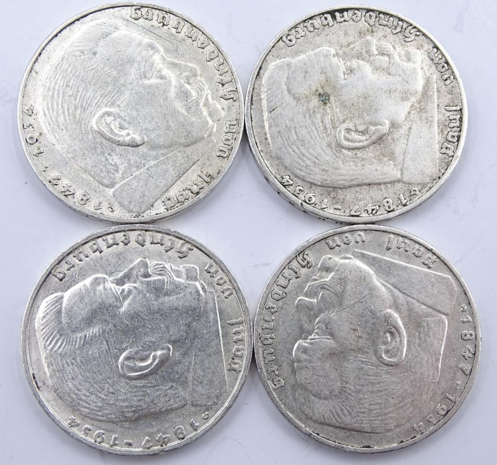 4x 2 Reichsmark, 1937,1938,1939,Deutsches Reich,zus.31,8gr. - Bild 2 aus 2