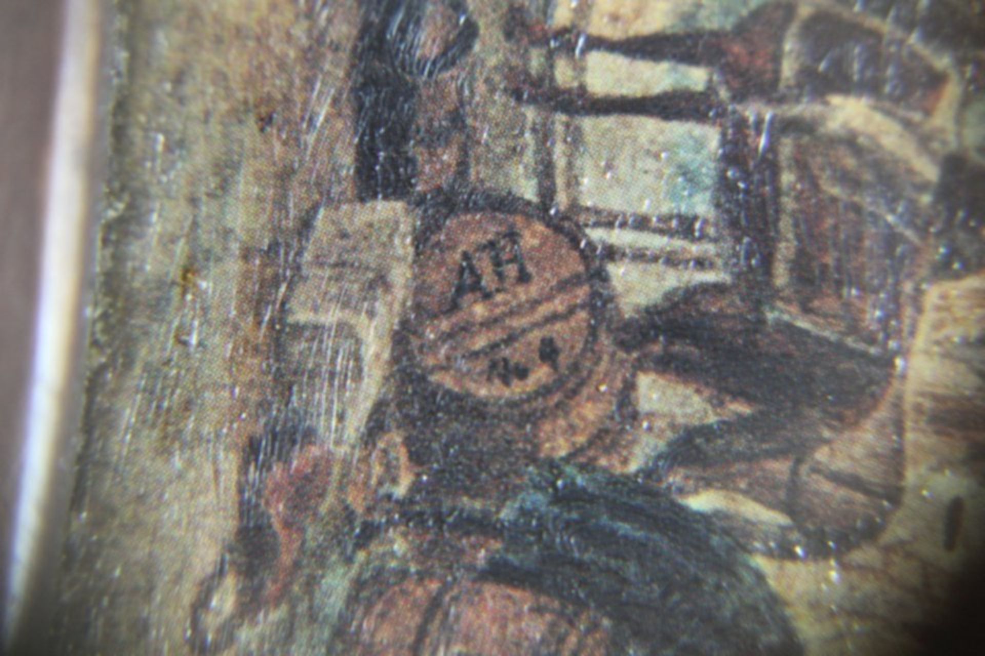 kl. Kunstdruck auf Holz, gerahmt, RG 26x33 cm - Bild 4 aus 4