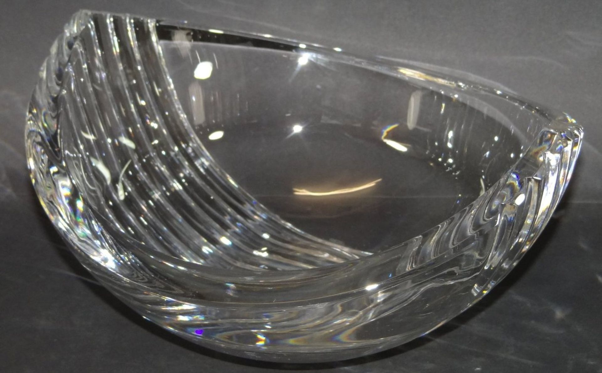 ovale Kristallschale "Riedel", H-12 cm, 24x22 cm