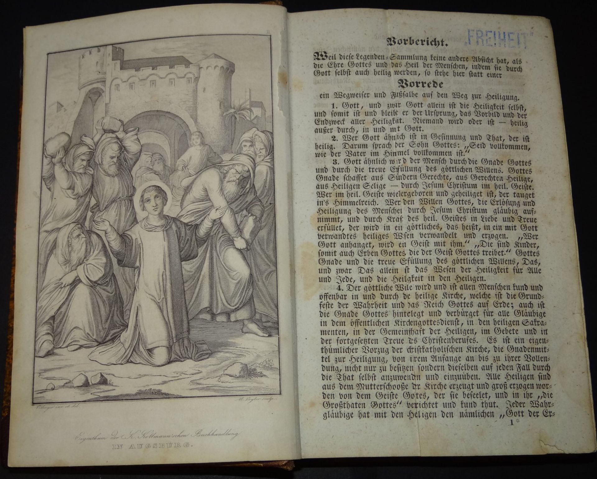 "Leben und Thaten der Heiligen" Augsburg 1840, Legenden-Sammlung, 4 Bde Nr. 1 bis 4,Halbleder, etwas - Bild 3 aus 12