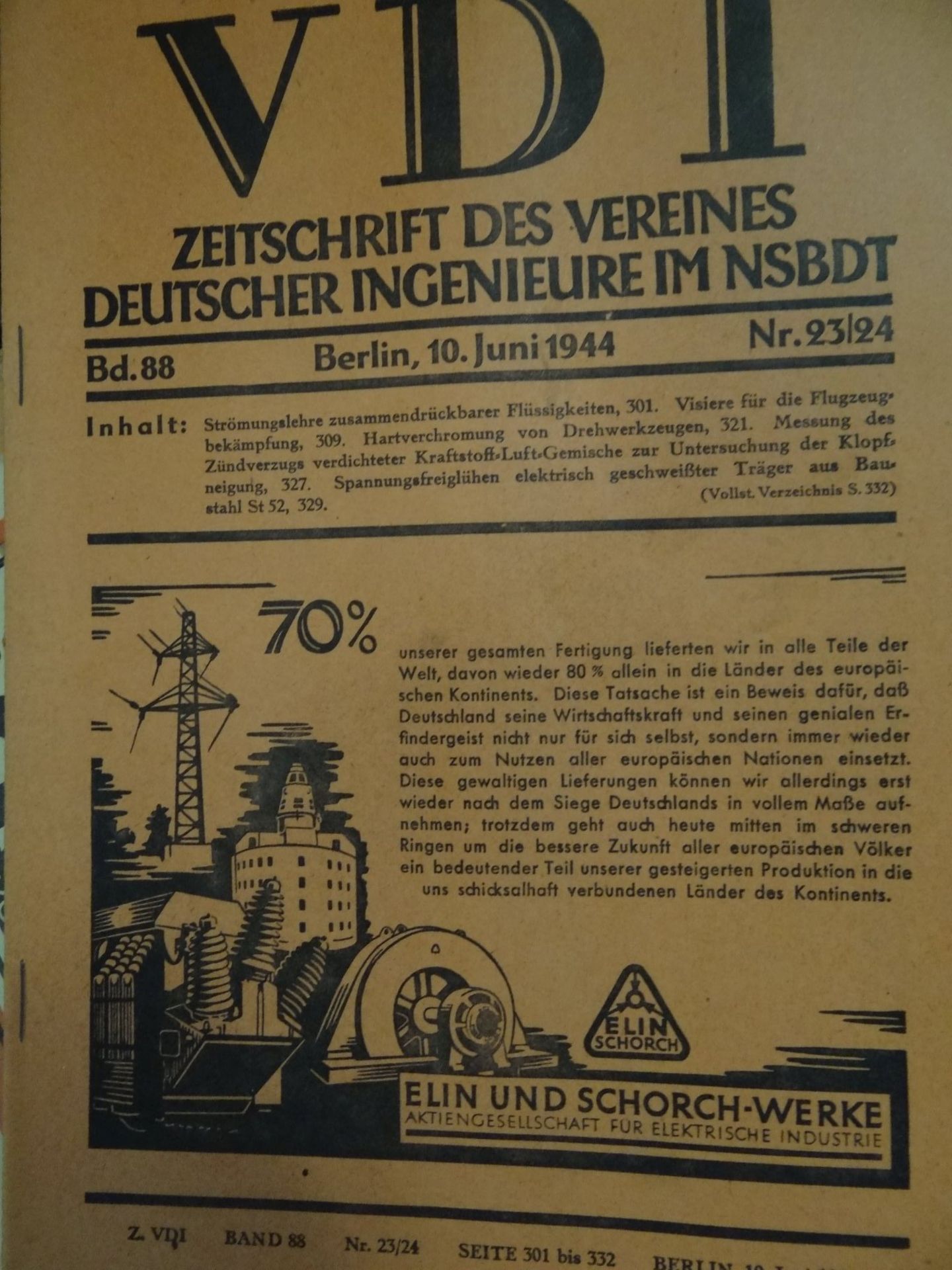 ca. 80 Hefte "VDI" Verein der deutschen Ingenieure im NS BDT, uca. 1940-1944, zeitgemäss viel - Bild 3 aus 5