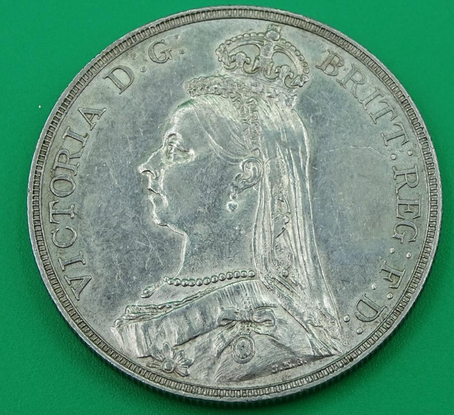 Münze England,1889,Victoria D.G.Britt:Reg:F:D, 28,1gr., v - Bild 2 aus 2