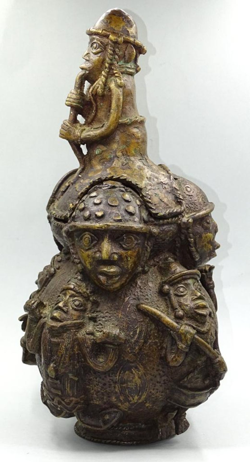 Bronze Schale /Gefäß?,seitlich Musizierende Figuren,2 tlg.H-36 - Bild 5 aus 10